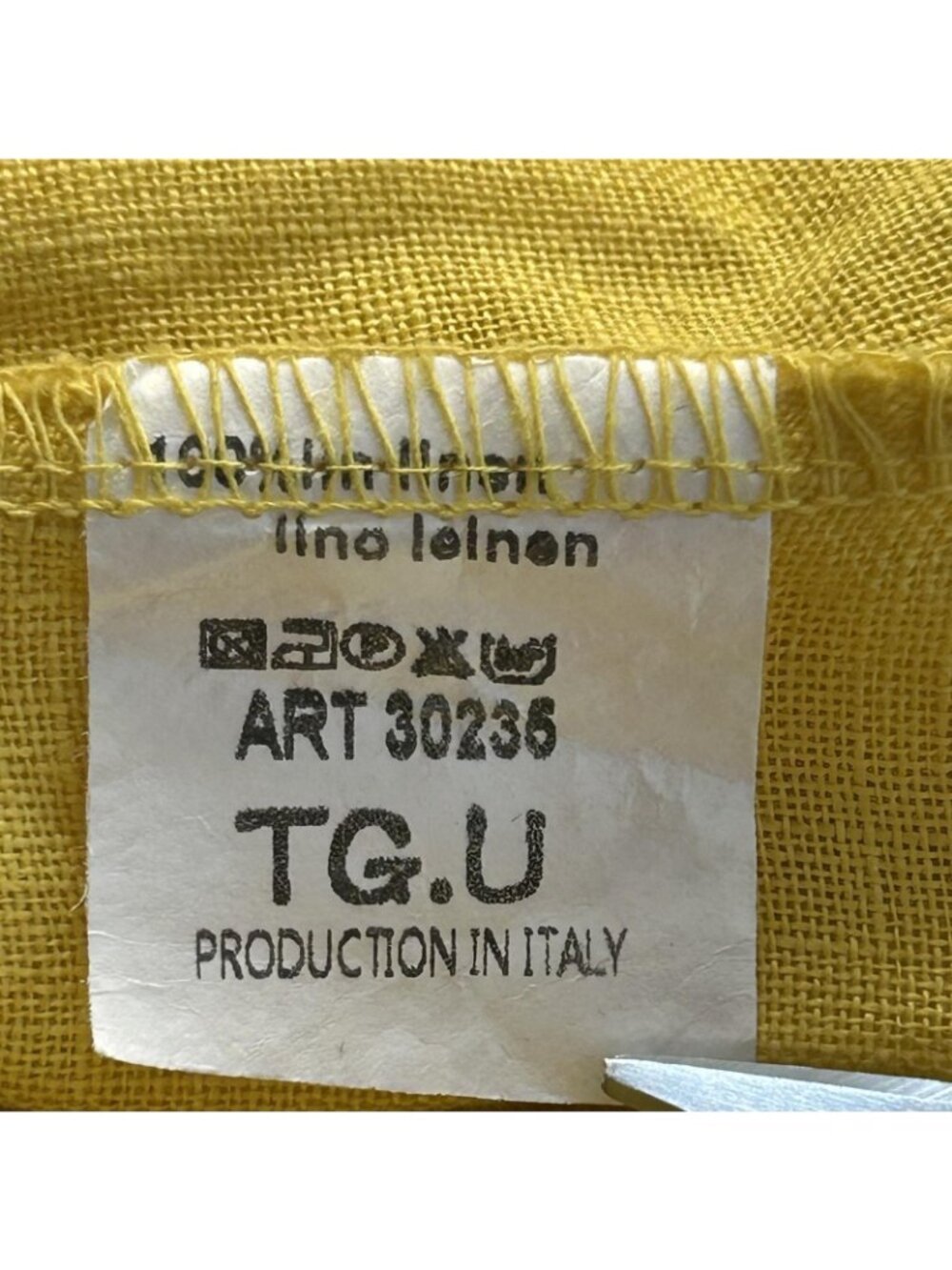 TG.U Italy Linen Pants Womens Medium Yellow Wide Leg Crop Lagenlook Pull On 28" - Picture 3 of 11